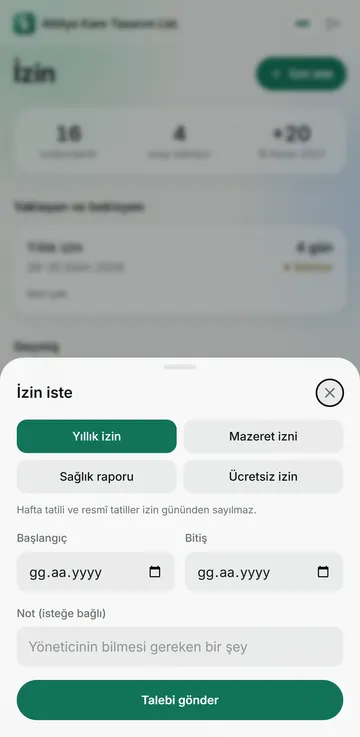 İzin talep formu