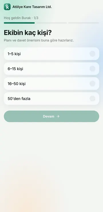 İlk açılış: şirket büyüklüğü sorusu